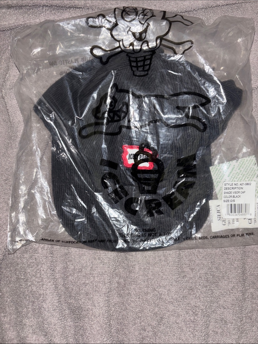 Ice Cream by Iceberg Black Rib Knit Beanie
